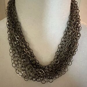 Elegant Silver tone/ Gun metal  Chain Necklace